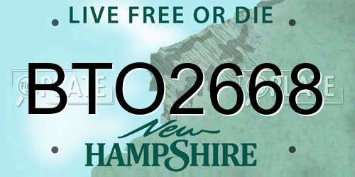 BTO2668 New Hampshire License Plate