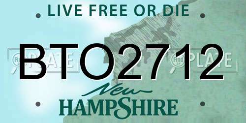 BTO2712 New Hampshire License Plate