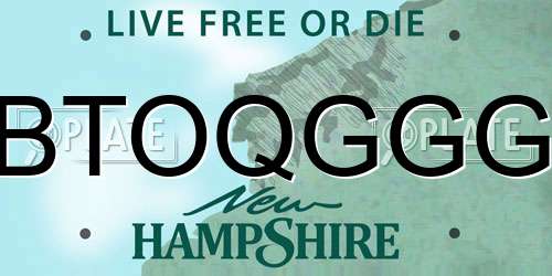 BTOQGGG New Hampshire License Plate