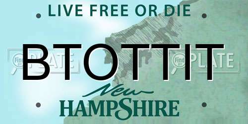 BTOTTIT New Hampshire License Plate