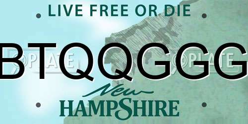 BTQQGGG New Hampshire License Plate