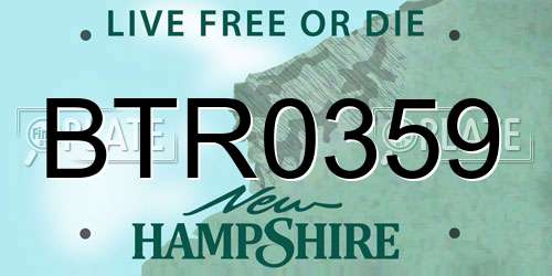 BTR0359 New Hampshire License Plate