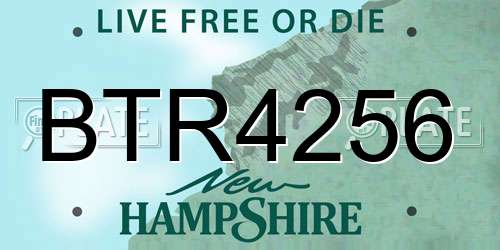BTR4256 New Hampshire License Plate
