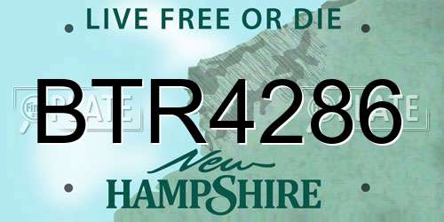 BTR4286 New Hampshire License Plate