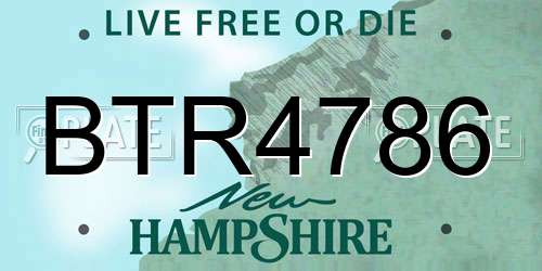 BTR4786 New Hampshire License Plate