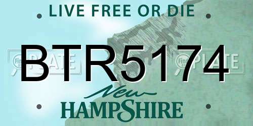 BTR5174 New Hampshire License Plate