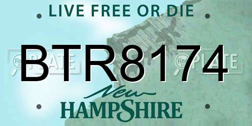 BTR8174 New Hampshire License Plate