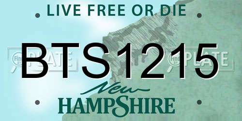 BTS1215 New Hampshire License Plate