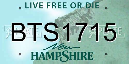 BTS1715 New Hampshire License Plate