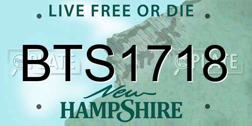 BTS1718 New Hampshire License Plate