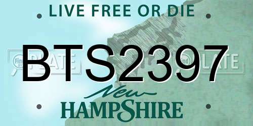 BTS2397 New Hampshire License Plate