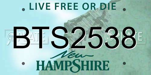 BTS2538 New Hampshire License Plate