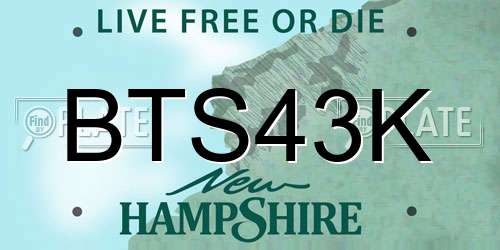 BTS43K New Hampshire License Plate