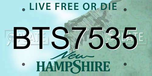 BTS7535 New Hampshire License Plate