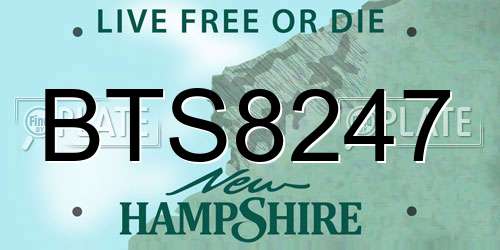 BTS8247 New Hampshire License Plate