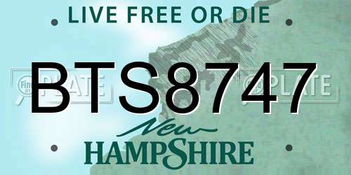 BTS8747 New Hampshire License Plate