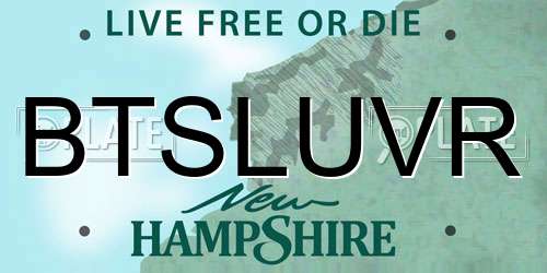 BTSLUVR New Hampshire License Plate