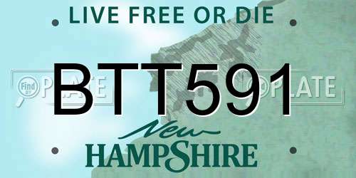 BTT591 New Hampshire License Plate