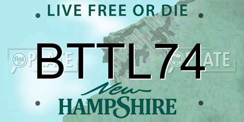 BTTL74 New Hampshire License Plate