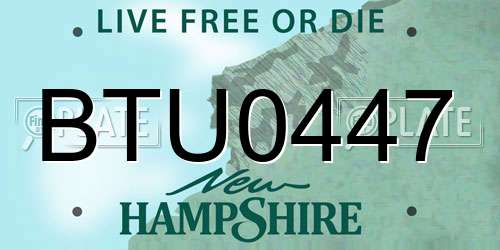 BTU0447 New Hampshire License Plate