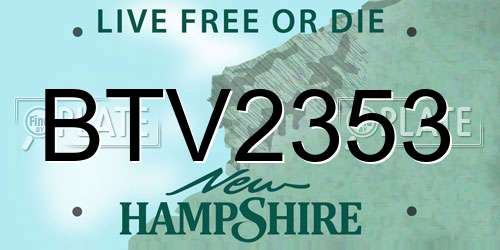 BTV2353 New Hampshire License Plate