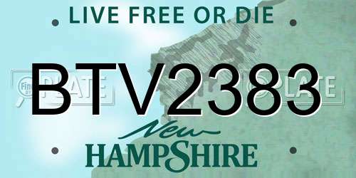 BTV2383 New Hampshire License Plate