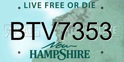 BTV7353 New Hampshire License Plate