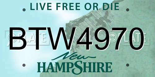 BTW4970 New Hampshire License Plate