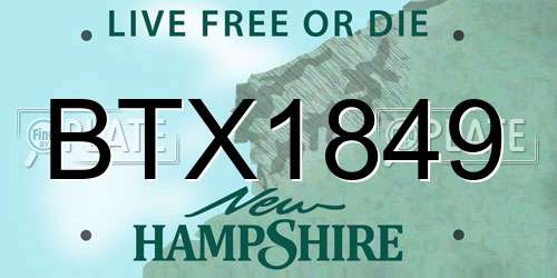 BTX1849 New Hampshire License Plate