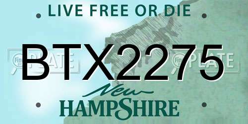 BTX2275 New Hampshire License Plate