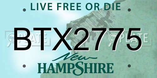 BTX2775 New Hampshire License Plate