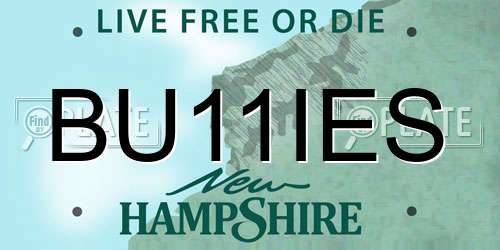BU11IES New Hampshire License Plate