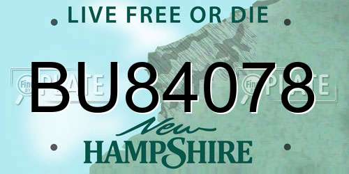 BU84078 New Hampshire License Plate