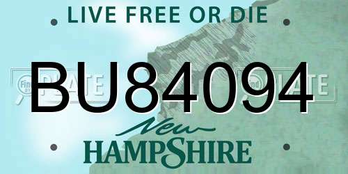 BU84094 New Hampshire License Plate