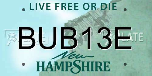 BUB13E New Hampshire License Plate