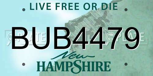 BUB4479 New Hampshire License Plate