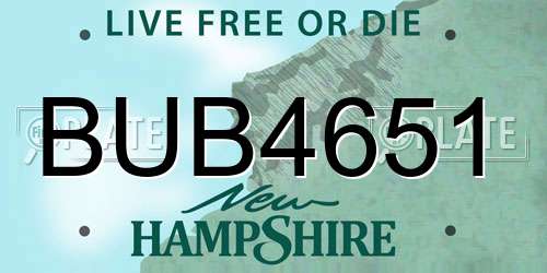 BUB4651 New Hampshire License Plate