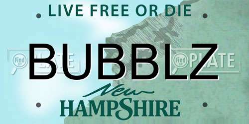 BUBBLZ New Hampshire License Plate