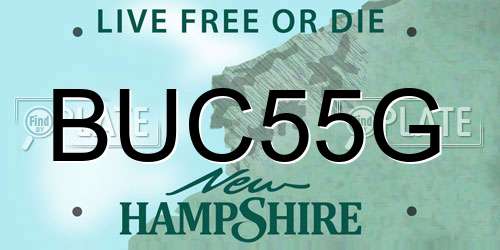 BUC55G New Hampshire License Plate