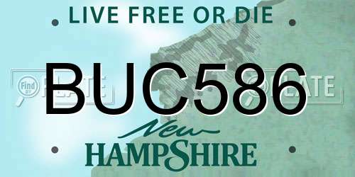 BUC586 New Hampshire License Plate