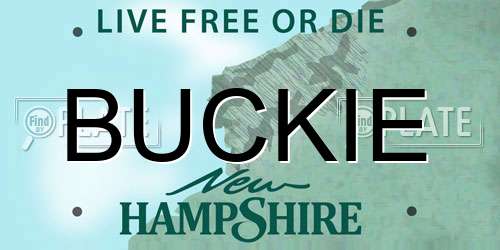 BUCKIE New Hampshire License Plate