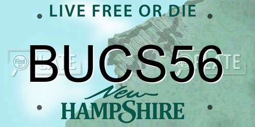 BUCS56 New Hampshire License Plate