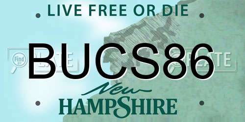 BUCS86 New Hampshire License Plate