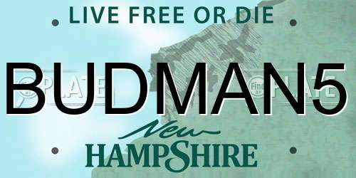 BUDMAN5 New Hampshire License Plate