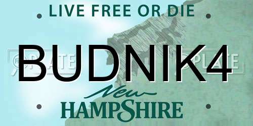 BUDNIK4 New Hampshire License Plate