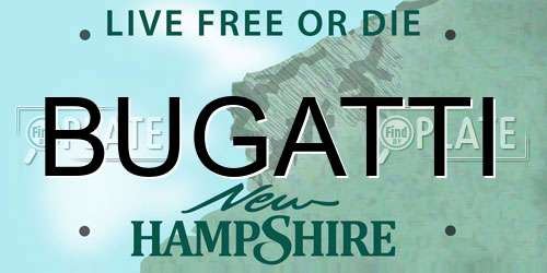 BUGATTI New Hampshire License Plate