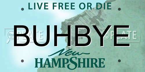 BUHBYE New Hampshire License Plate