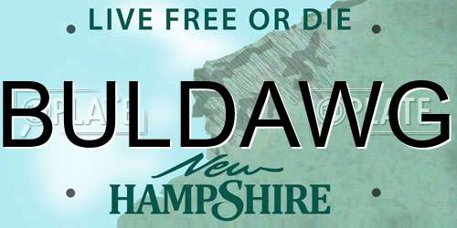 BULDAWG New Hampshire License Plate