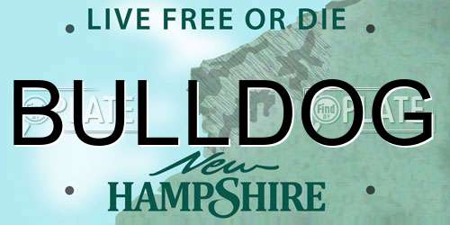 BULLDOG New Hampshire License Plate