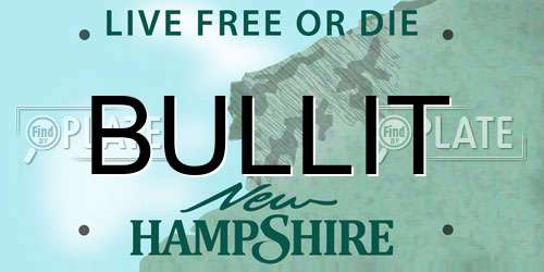 BULLIT New Hampshire License Plate